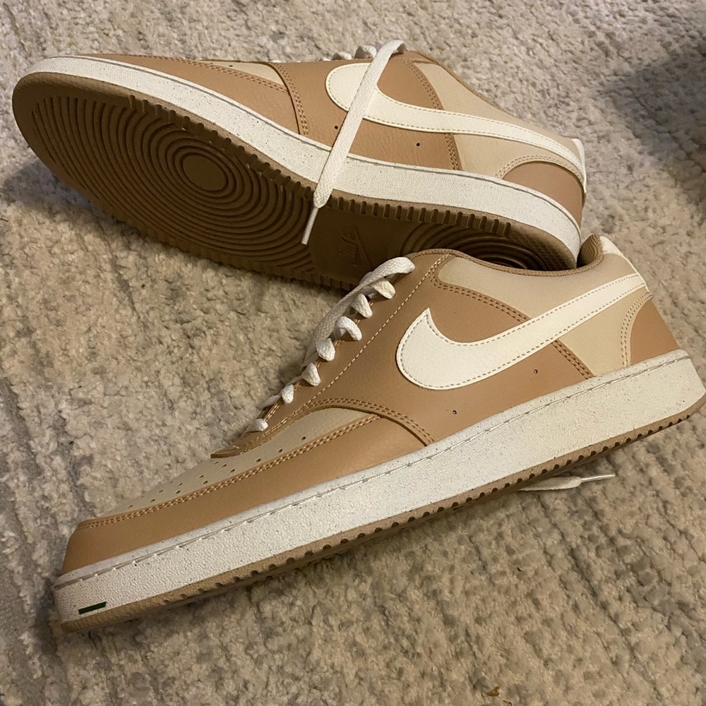 Nike Court Vision Men's Sneakers - Beige and White - Picture 3 of 6